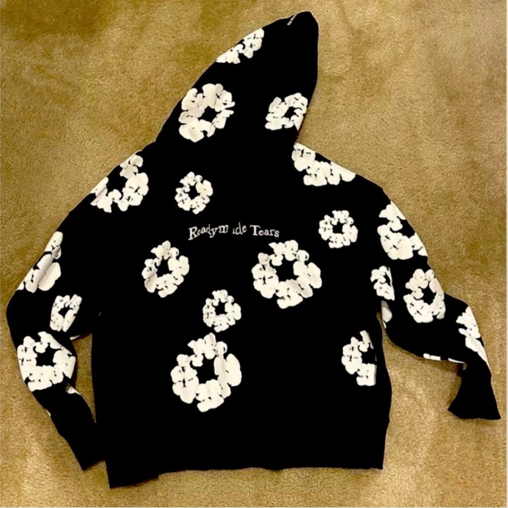 New Denim Tears Pullover Hoodie Black Size L